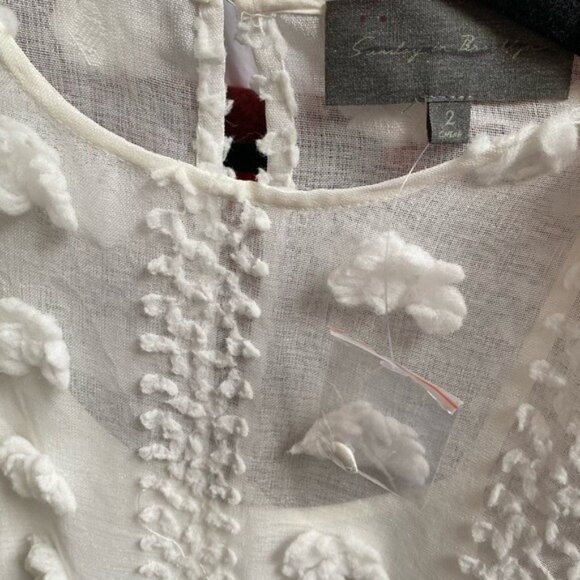 Anthropologie Sunday in Brooklyn Bonita Textured Mini Dress White Size 2 NWT - Picture 9 of 10